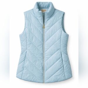 MICHAEL Kors womens puffer vest mk logo size M Vista Blue
